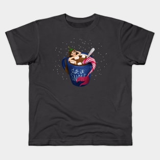 Let it Snow Hot Cocoa Mermaid Kids T-Shirt